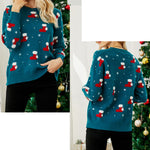 YESFASHION Christmas Hat Sweet Crew Neck Sweaters