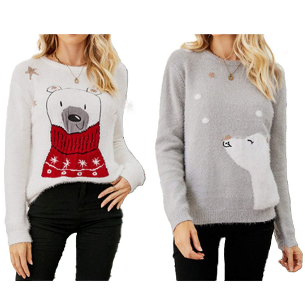 YESFASHION Christmas Cartoon Jacquard Sweaters