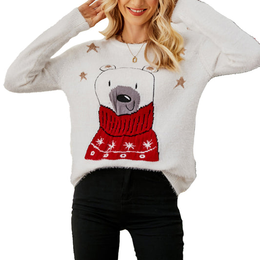 YESFASHION Christmas Cartoon Jacquard Sweaters