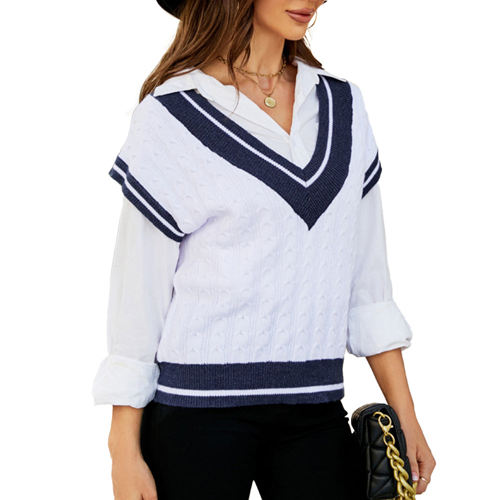 YESFASHION Layered Knit Vest