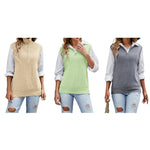 YESFASHION Layered Solid Sleeveless Knit Tank Tops