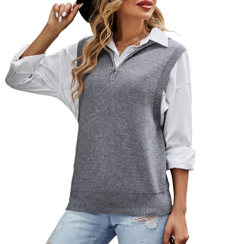 YESFASHION Layered Solid Sleeveless Knit Tank Tops