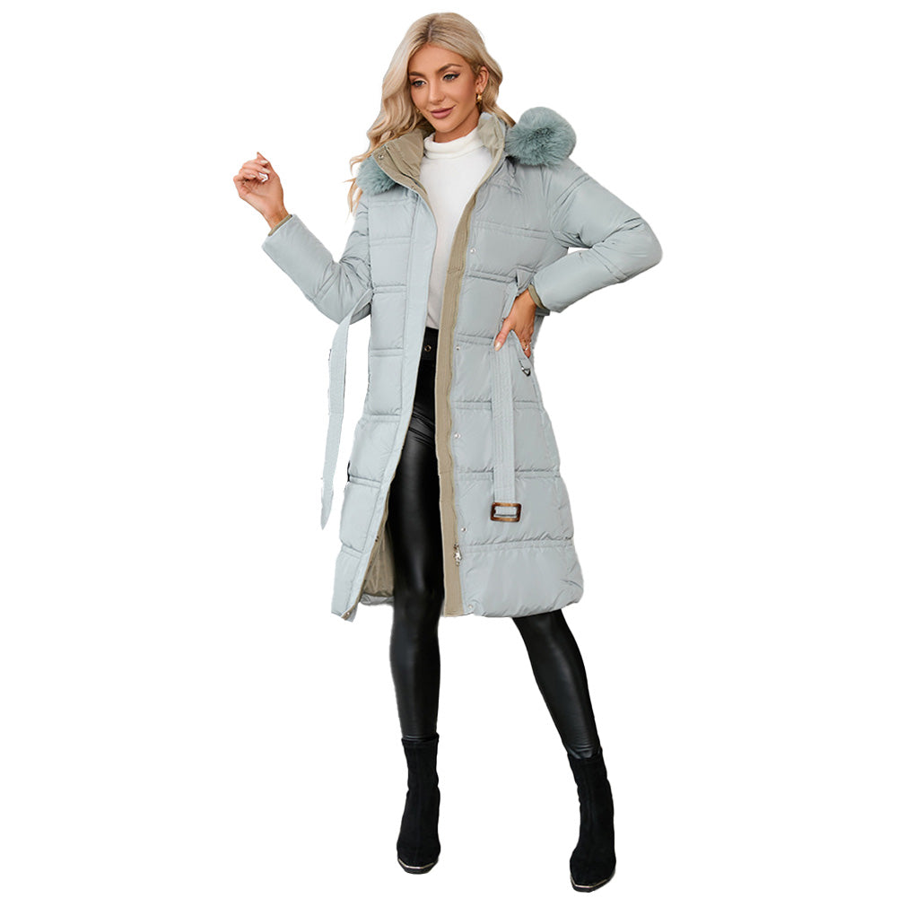 YESFASHION Slim Fit Down Padded Jacket Mid-length Coats