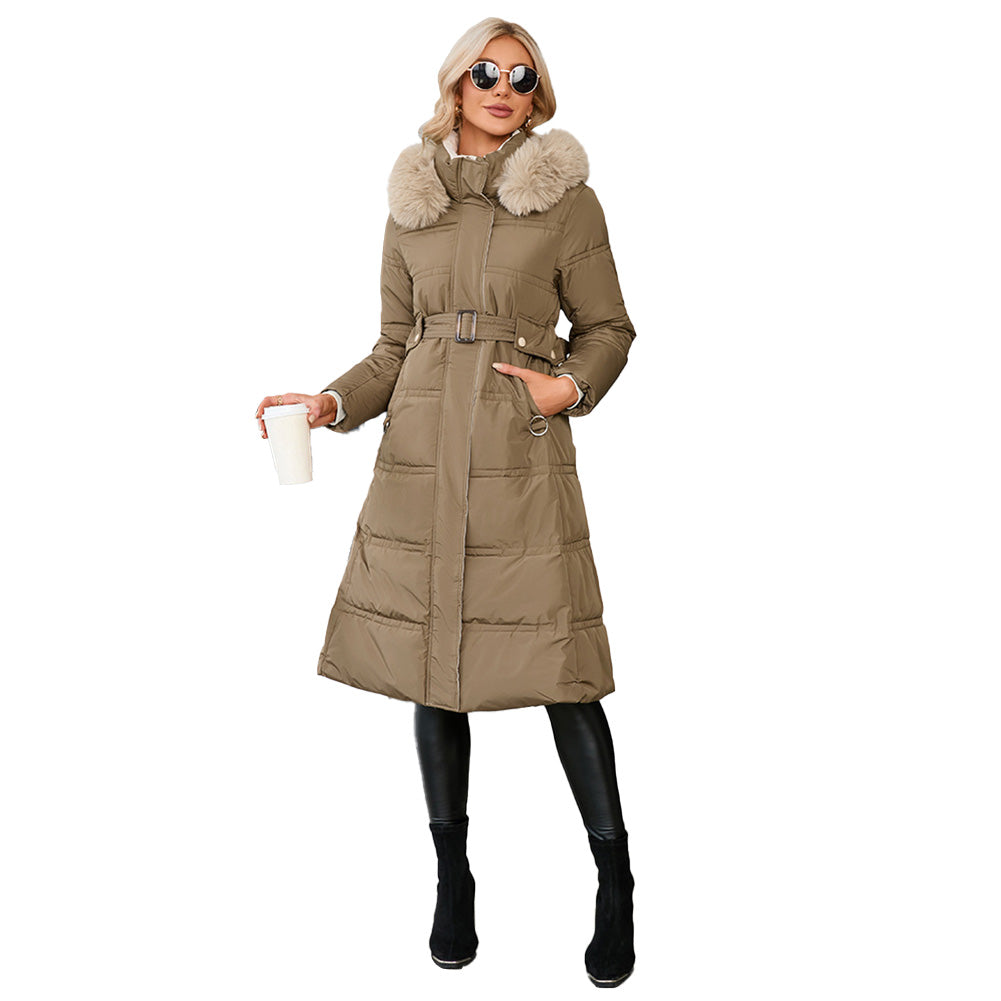 YESFASHION Slim Fit Down Padded Jacket Mid-length Coats