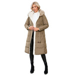 YESFASHION Slim Fit Down Padded Jacket Mid-length Coats