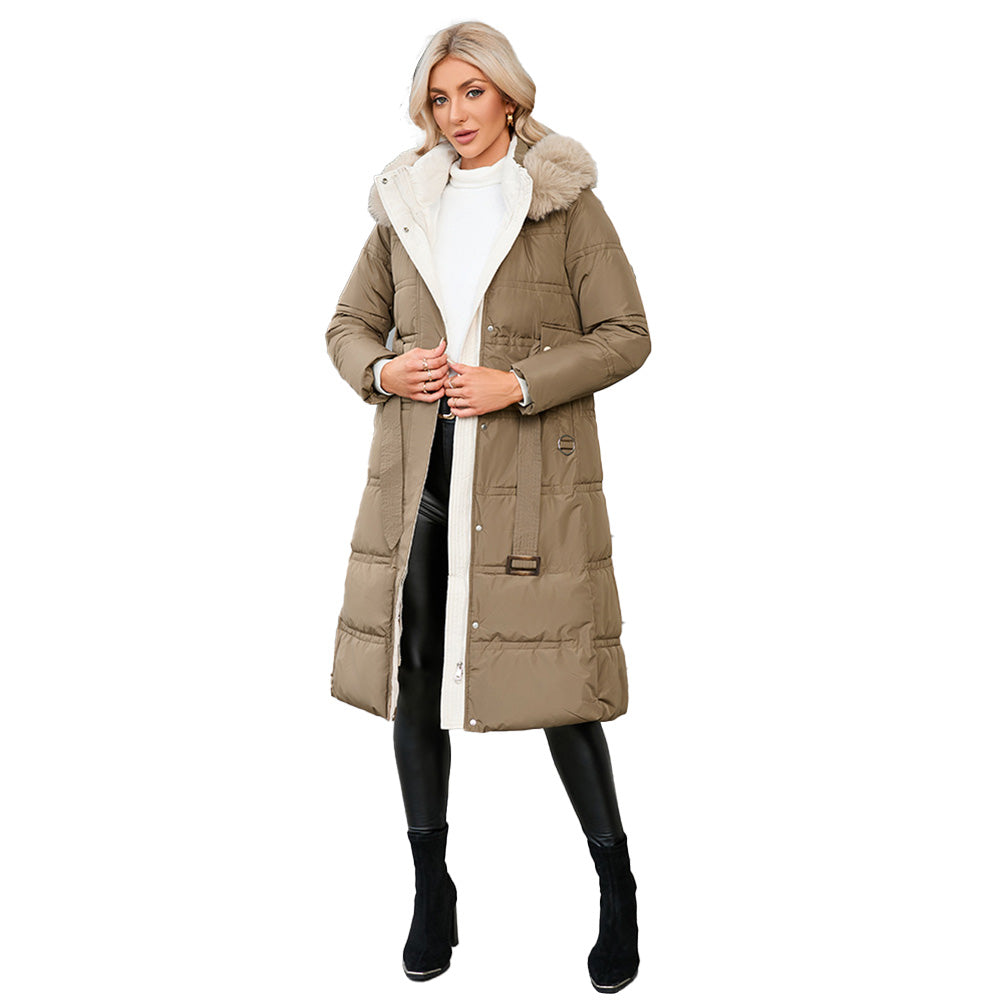 YESFASHION Slim Fit Down Padded Jacket Mid-length Coats