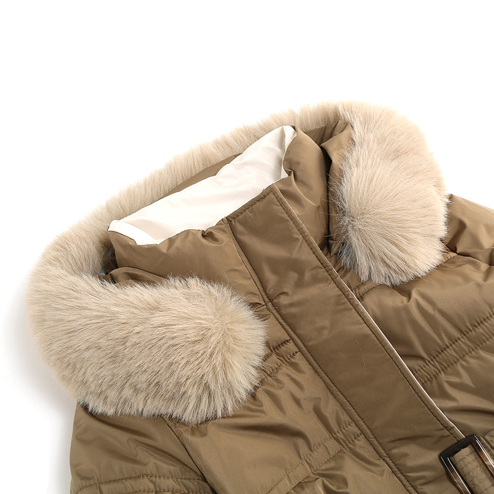 YESFASHION Slim Fit Down Padded Jacket Mid-length Coats