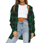 YESFASHION Ladies Casual Pocket Loose Plaid Shirt Tops