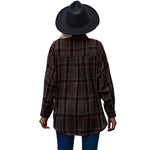 YESFASHION Ladies Casual Loose Boyfriend Plaid Shirt Tops