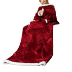 YESFASHION Lazy Tv Blanket Hooded Pullover Flange Lamb