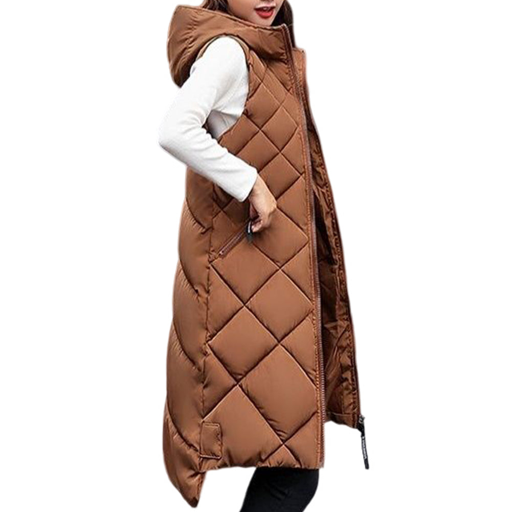 YESFASHION Women Mid-length Cotton Vest