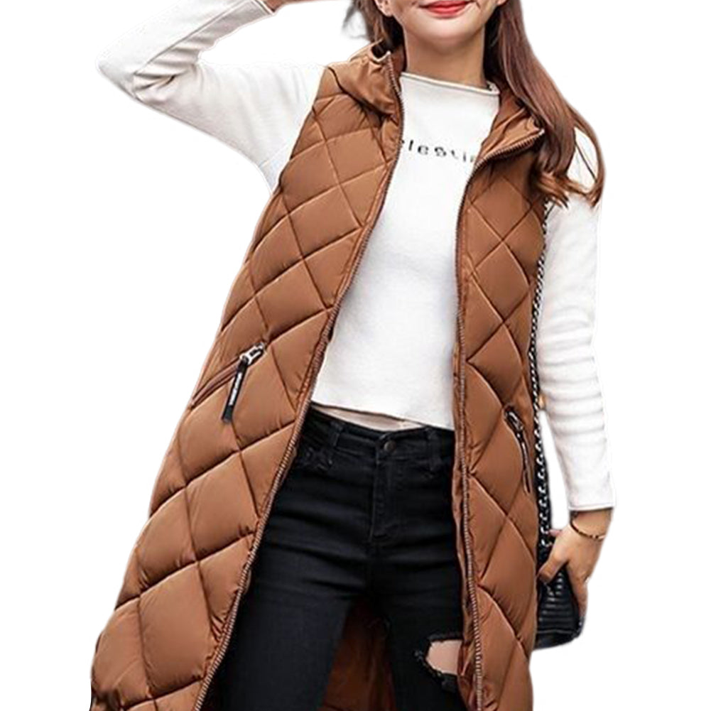 YESFASHION Women Mid-length Cotton Vest