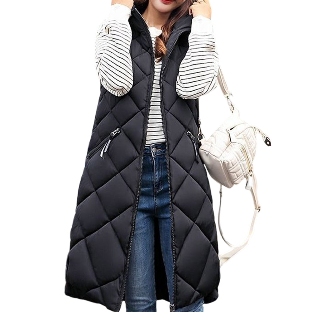 YESFASHION Women Mid-length Cotton Vest