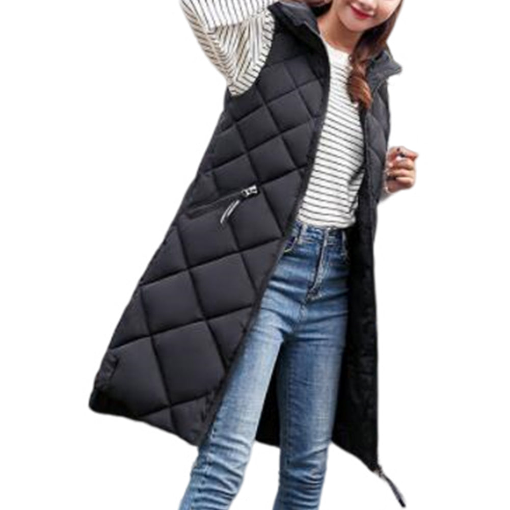 YESFASHION Women Mid-length Cotton Vest