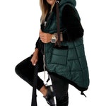 YESFASHION Ladies Drawstring Hooded Jacket Vest