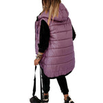 YESFASHION Ladies Drawstring Hooded Jacket Vest