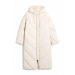 YESFASHION Women Turtleneck Solid Color Mid-length Cotton Coats