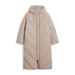 YESFASHION Women Turtleneck Solid Color Mid-length Cotton Coats