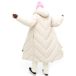 YESFASHION Women Turtleneck Solid Color Mid-length Cotton Coats