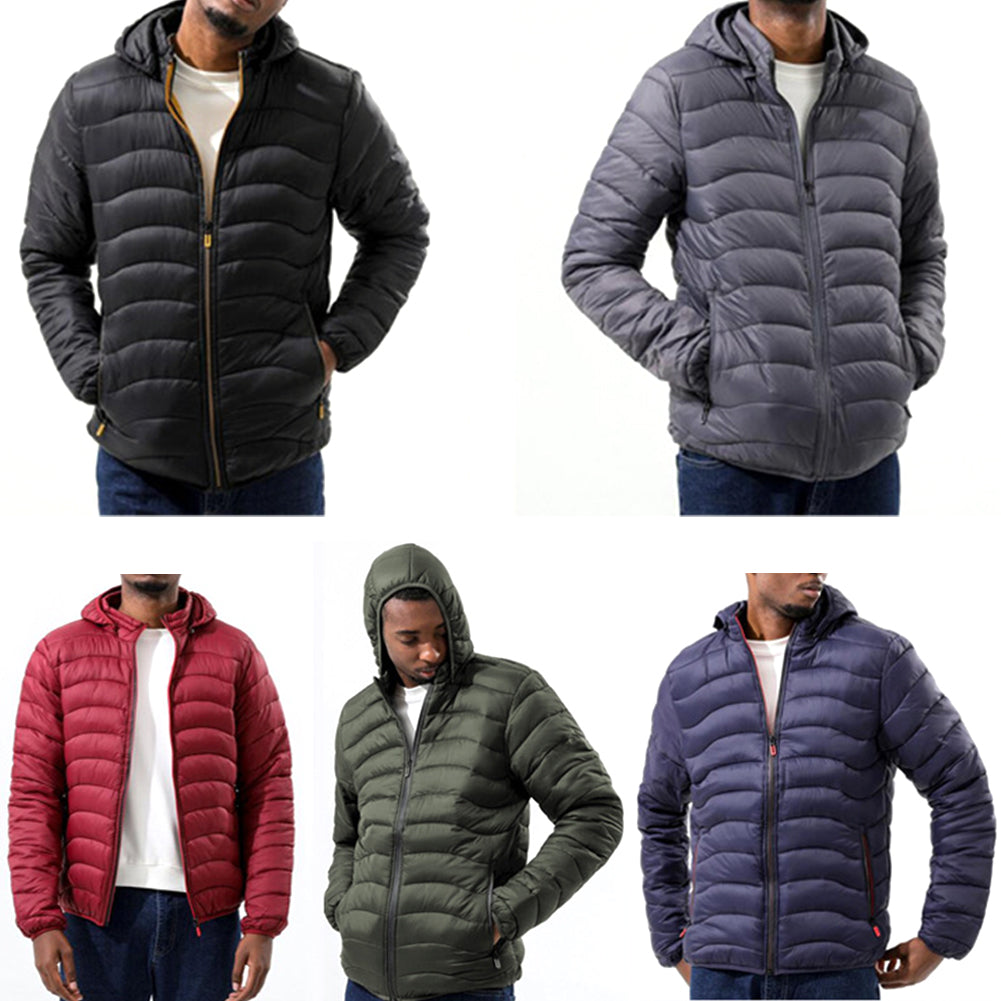 YESFASHION Men Cotton Plus Size Light Hooded Jacket Coats