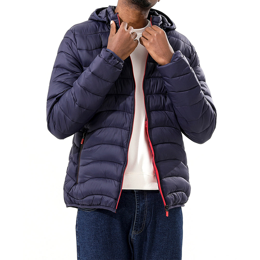 YESFASHION Men Cotton Plus Size Light Hooded Jacket Coats
