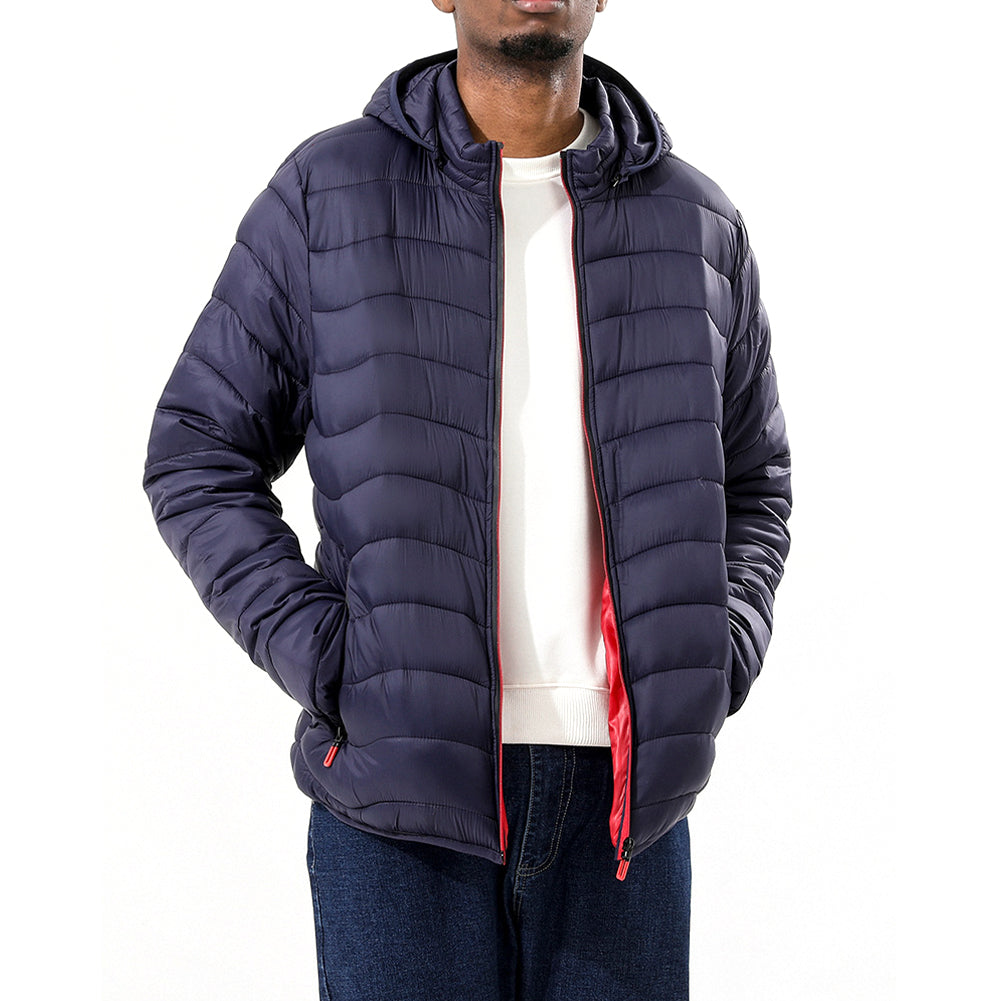 YESFASHION Men Cotton Plus Size Light Hooded Jacket Coats