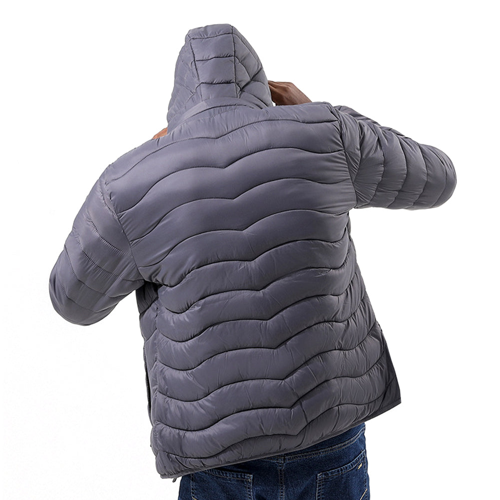 YESFASHION Men Cotton Plus Size Light Hooded Jacket Coats