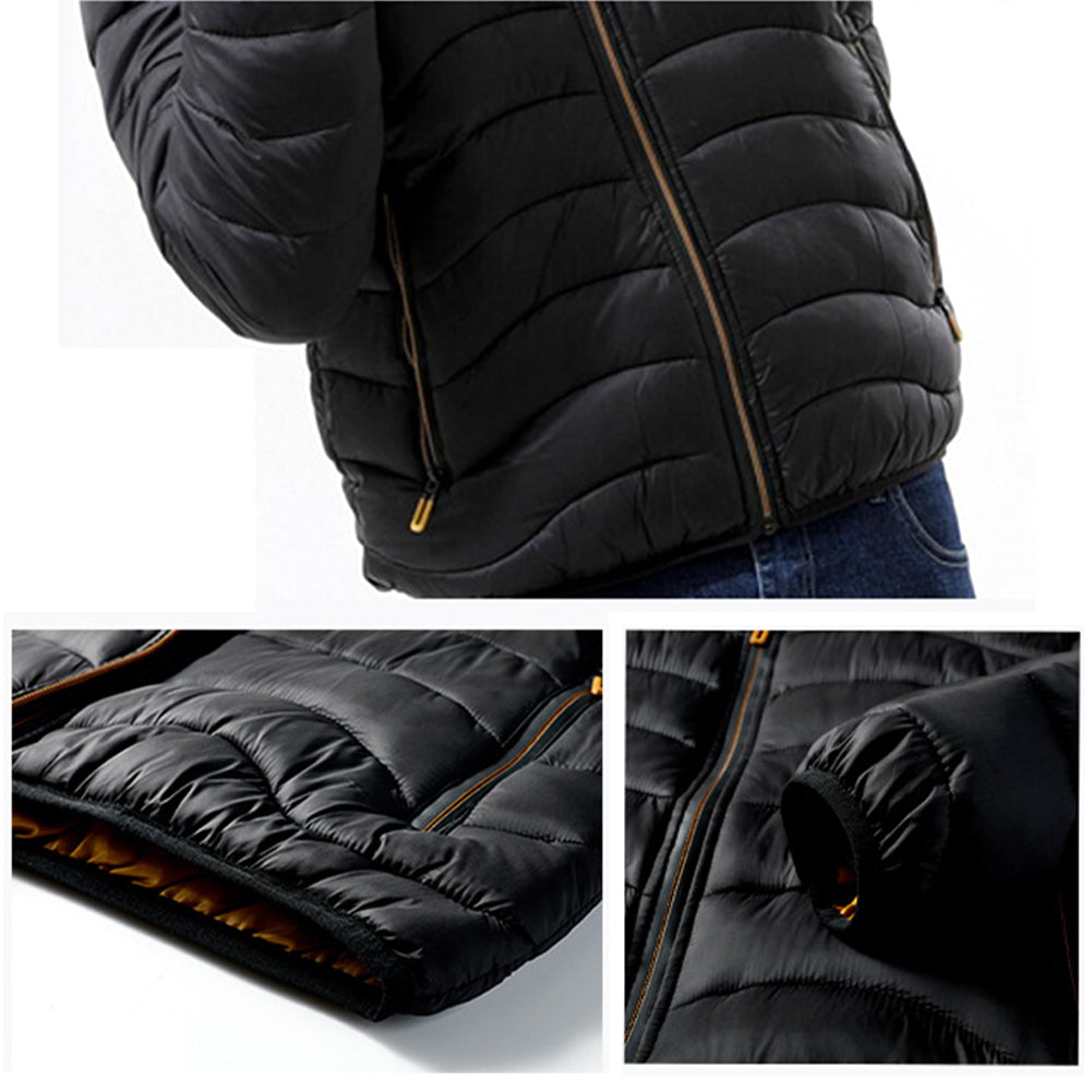 YESFASHION Men Cotton Plus Size Light Hooded Jacket Coats