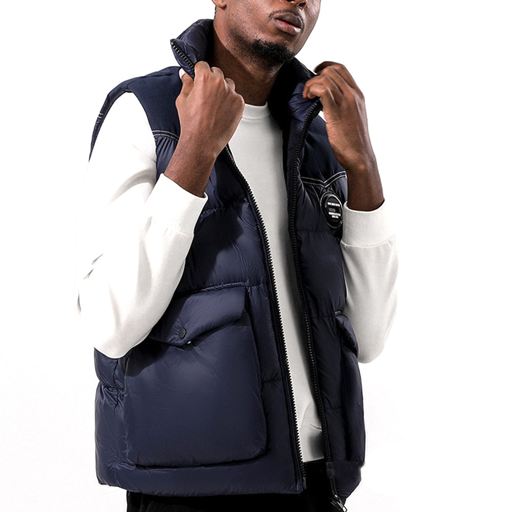 YESFASHION Plus Size Casual Bread Vest Jacket