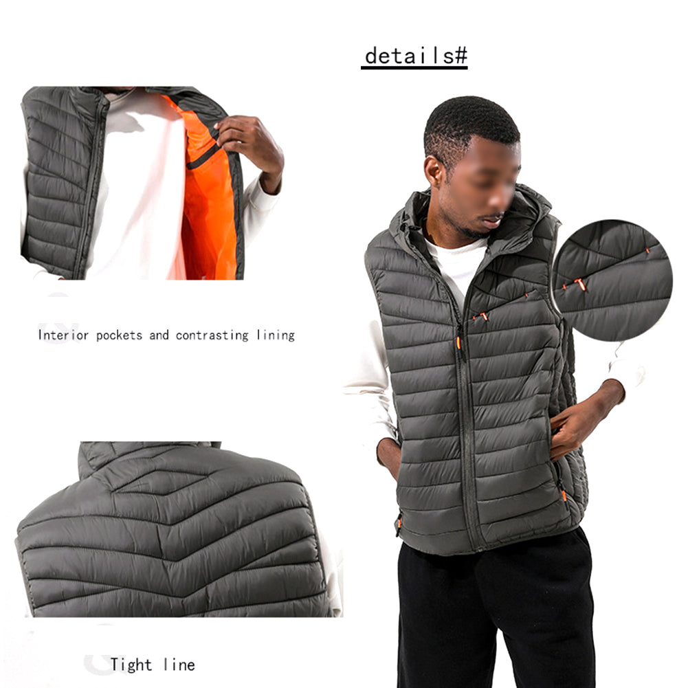 YESFASHION Plus Size Jacket Men Spare Ribs Casual Vest Shirts