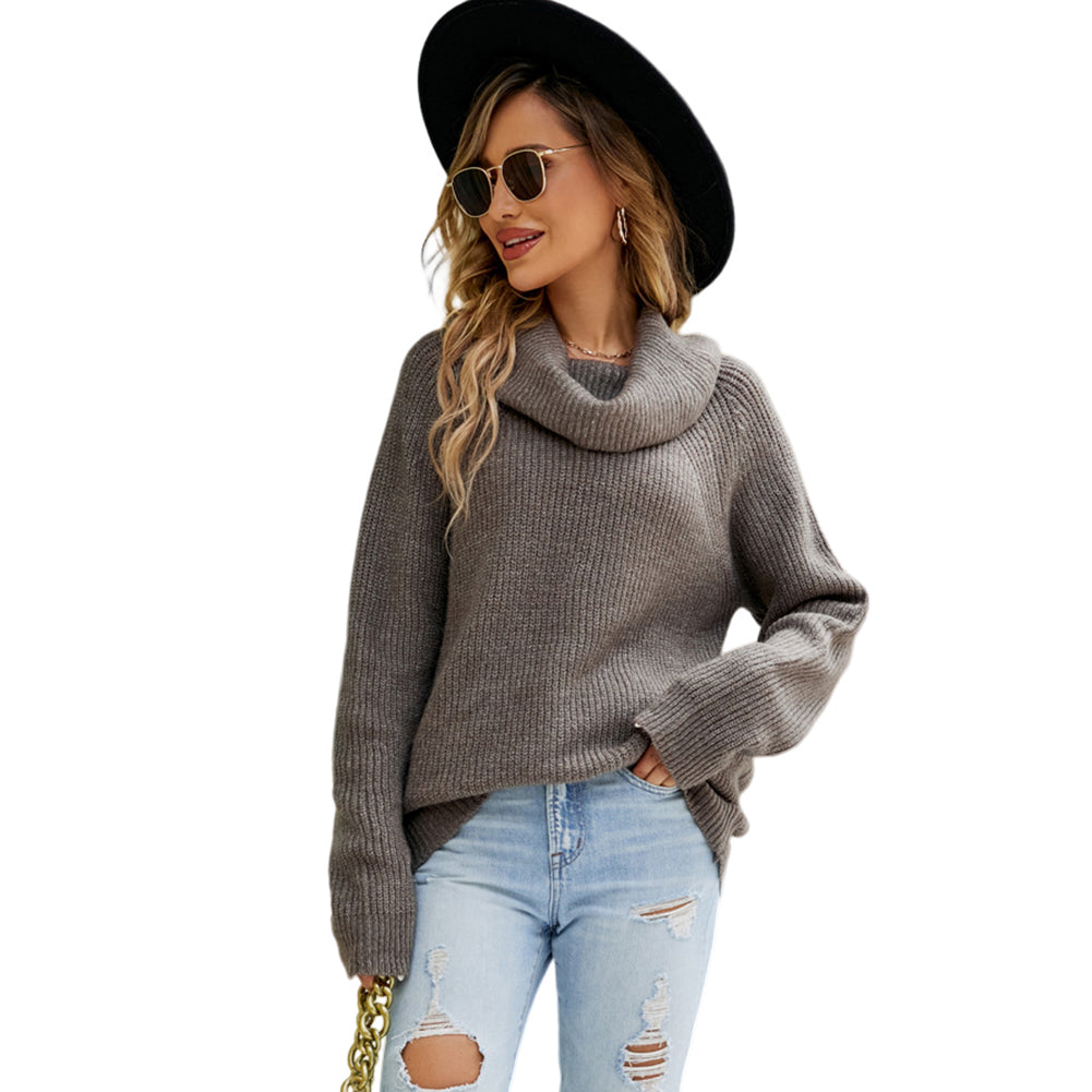 YESFASHION Versatile Solid Lapel Pullover Sweaters