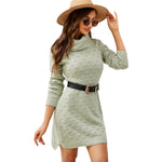 YESFASHION Solid Beanie Pullover Long Sweaters