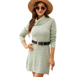 YESFASHION Solid Beanie Pullover Long Sweaters