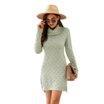 YESFASHION Solid Beanie Pullover Long Sweaters