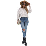 YESFASHION Casual Women Loose Long Sleeve Heart Women Sweaters