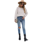 YESFASHION Casual Women Loose Long Sleeve Heart Women Sweaters