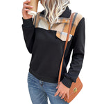 YESFASHION Retro Stitching Retro Stand Collar Pullover Sweaters