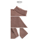 YESFASHION Fashion Long Sleeve Solid Turtleneck Dress Women