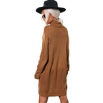 YESFASHION Long Sleeve Solid Color Twist Women Sweaters Dress