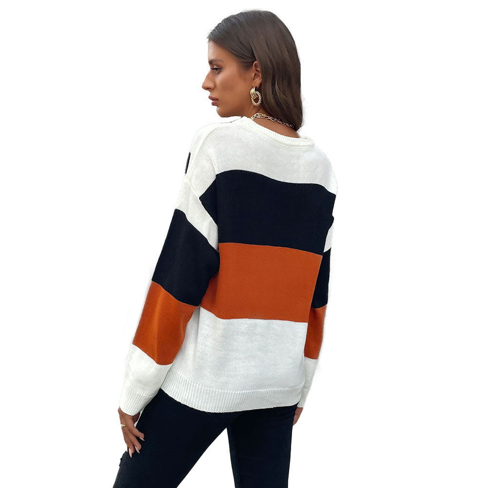 YESFASHION Casual Fashion Loose Panel Long Sleeve Sweaters