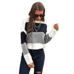 YESFASHION Casual Fashion Loose Panel Long Sleeve Sweaters
