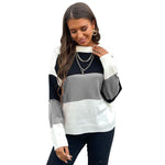 YESFASHION Casual Fashion Loose Panel Long Sleeve Sweaters