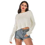 YESFASHION Solid Color Knitted Casual Autumn Winter Sweaters