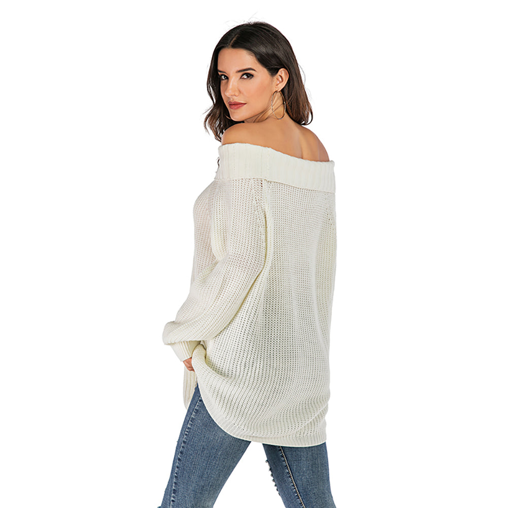 YESFASHION Versatile Bottoming Knitted Long-sleeved Sweaters