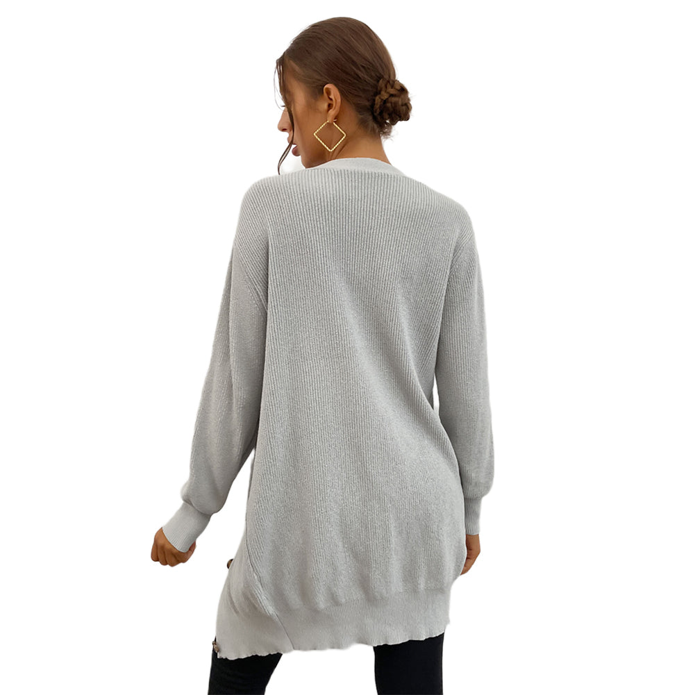 YESFASHION 100% polyester Long Open Fir Sweaters