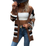 YESFASHION Casual Coat Colorblock Long Sleeve Sweaters Cardigan