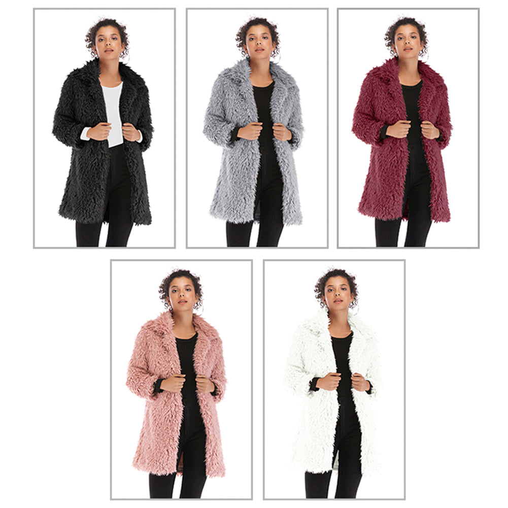 YESFASHION Versatile Long-sleeve Plush Thermal Jacket Coats