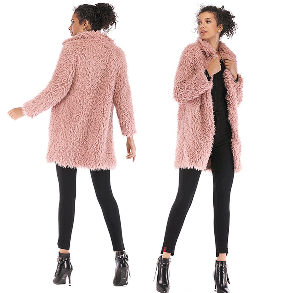 YESFASHION Versatile Long-sleeve Plush Thermal Jacket Coats