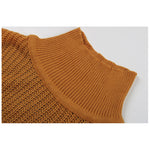 YESFASHION Long Sleeve Knitted Slim Fit Colorblock Sweater Dress