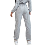 YESFASHION Contrast Color Sweatshirt Two-piece Suit